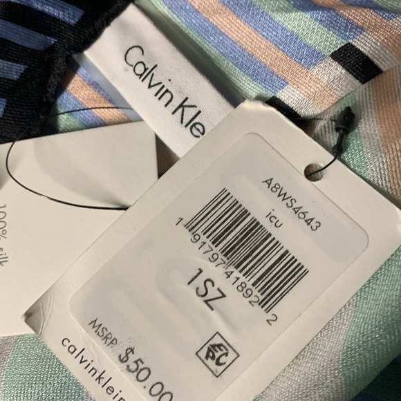 Calvin Klein 100% Silk Scarf -NWT - Picture 5 of 5
